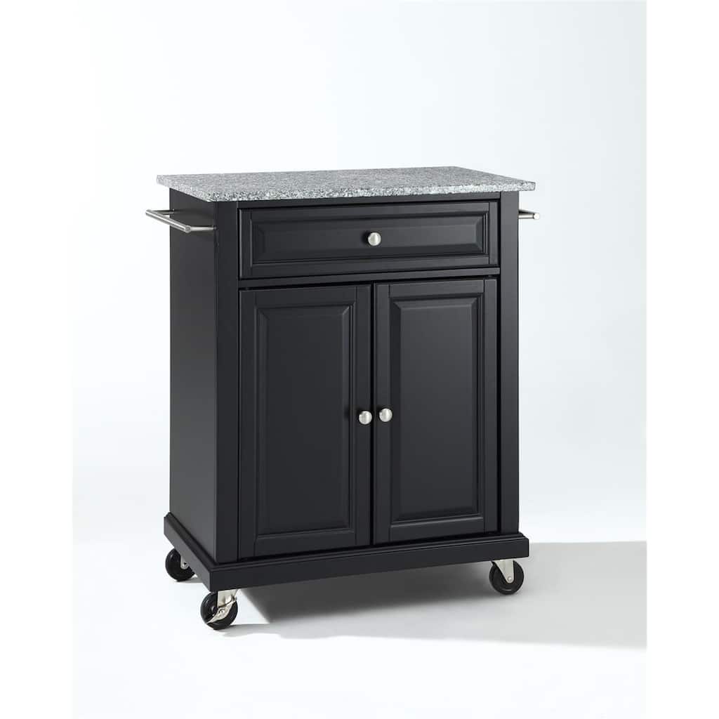 Kitchen Island Cart - Mobile Kitchen Storage with Granite Top & Casters