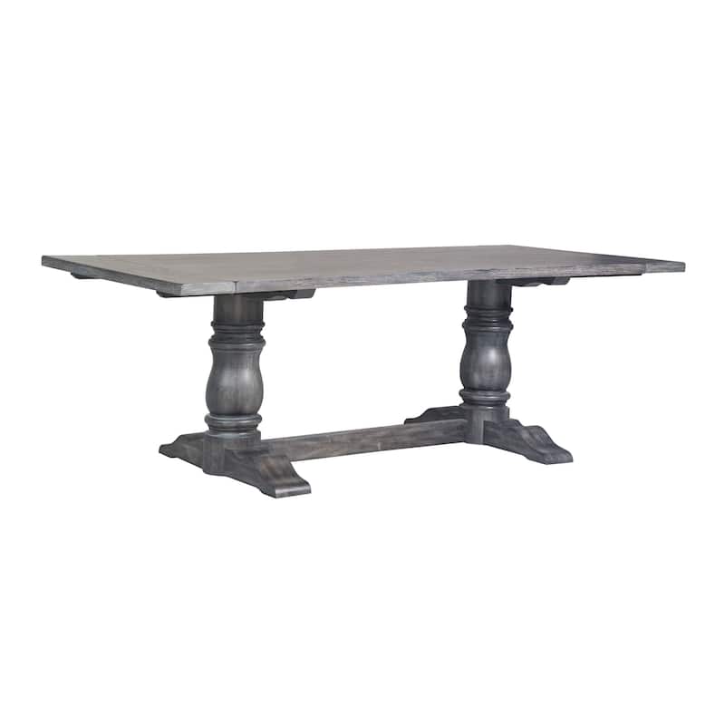 Scofield Dining Table with Double Pedestal - Weathered Grey