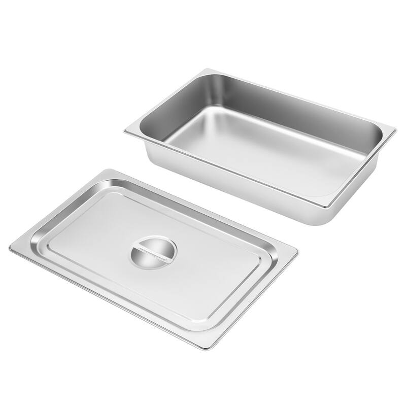 4 Pack Steam Table Pans Stainless Steel Catering Pan with Lids