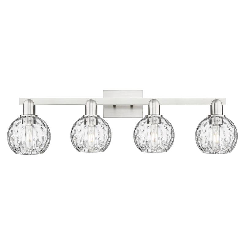 Innovations Lighting 716-4W-10-33 Athens Water Glass Vanity Athens - Brushed Satin Nickel / Clear Water Glass