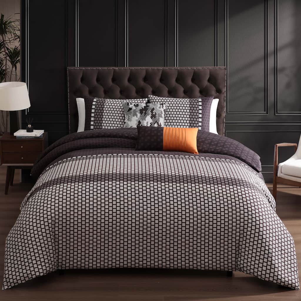 Bebejan Linear Luxe 100% Cotton Sateen 5 Piece Reversible Comforter Set