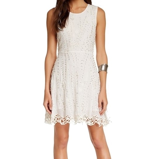 womens white crochet dress