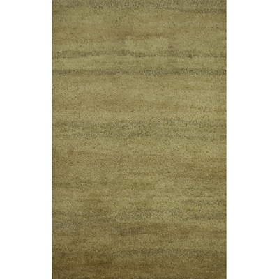 Hand Knotted Oriental 100% Wool Carpet Modern Solid Green Gabbeh Area Rug - 3' 3'' X 2' 2''