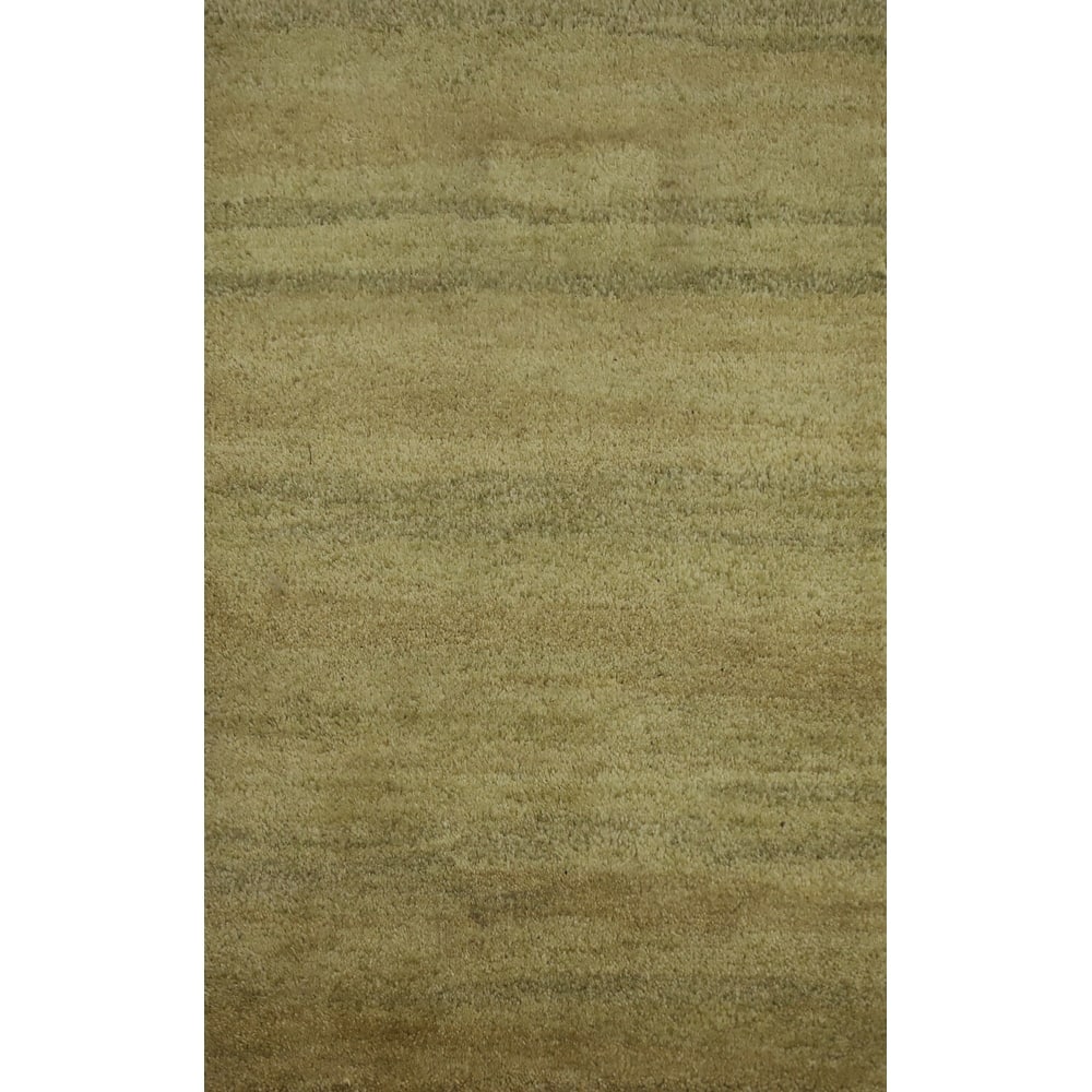 Hand Knotted Oriental 100% Wool Carpet Modern Solid Green Gabbeh Area Rug - 3' 3'' X 2' 2''