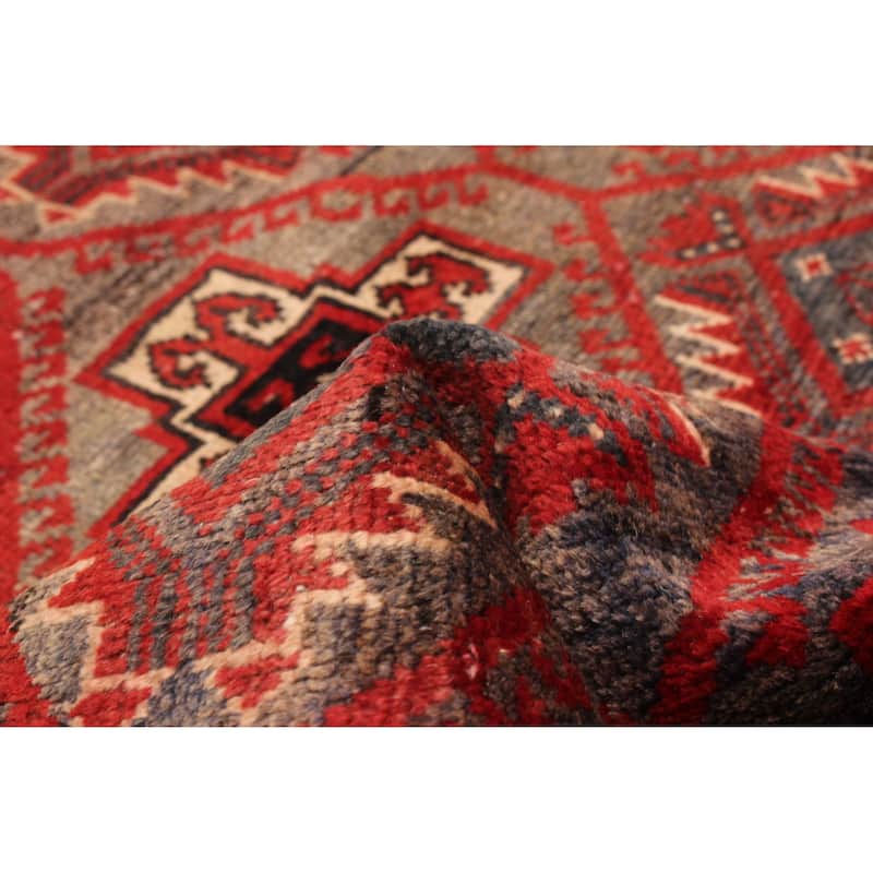ECARPETGALLERY Hand-knotted Baluch Grey Wool Rug - 2'4 x 5'11