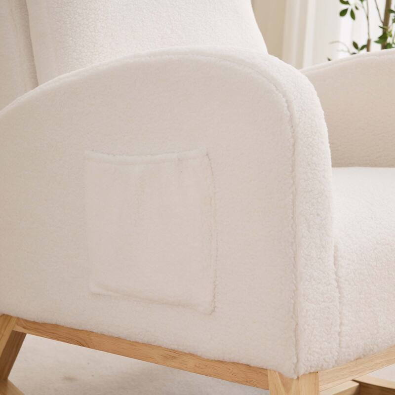 27.2"W Rocking Chair with High Back and Side Pocket