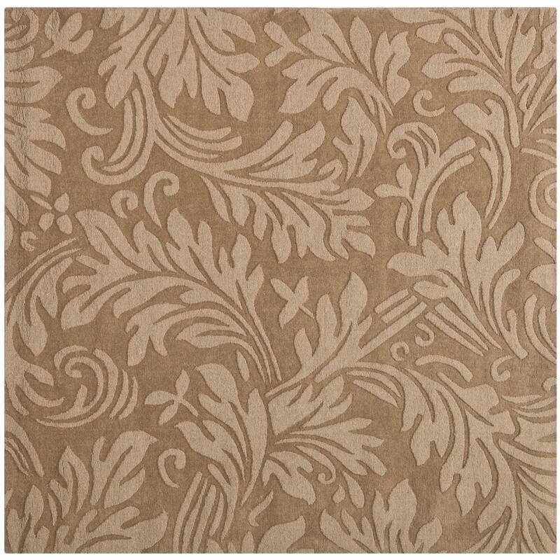 SAFAVIEH Handmade Impressions Zornitza Modern Scrolls Wool Rug - 6' Square - Light Brown