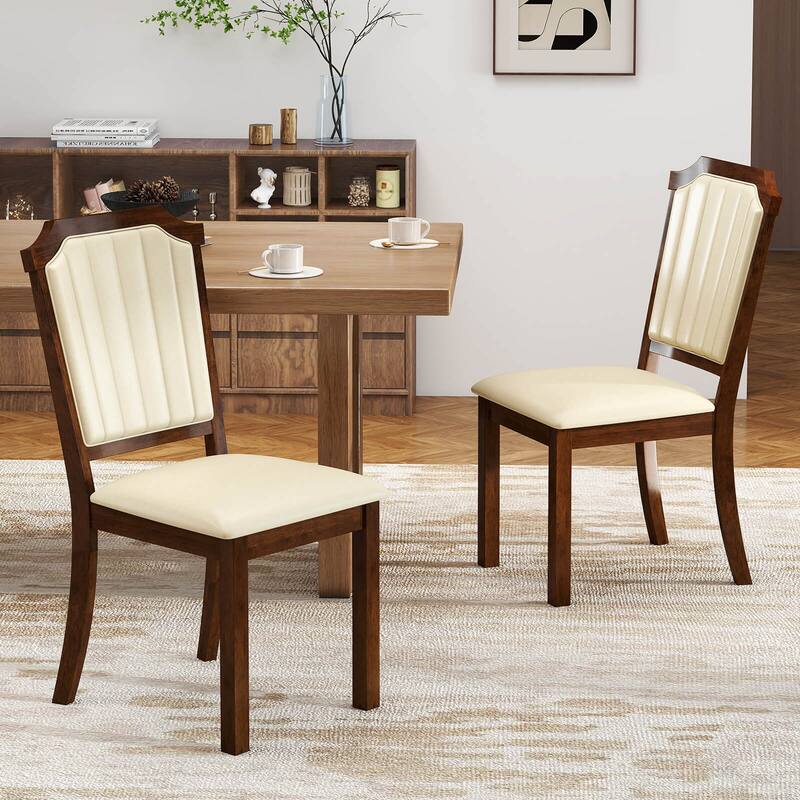 Costway Dining Chair Set of 2/4 Upholstered Kitchen Chair with PU