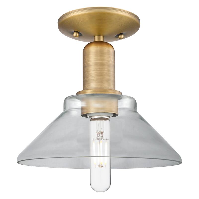 Innovations Lighting 716-1C-9-9 Orwell Semi-Flush Orwell 9" Wide - Brushed Brass / Clear