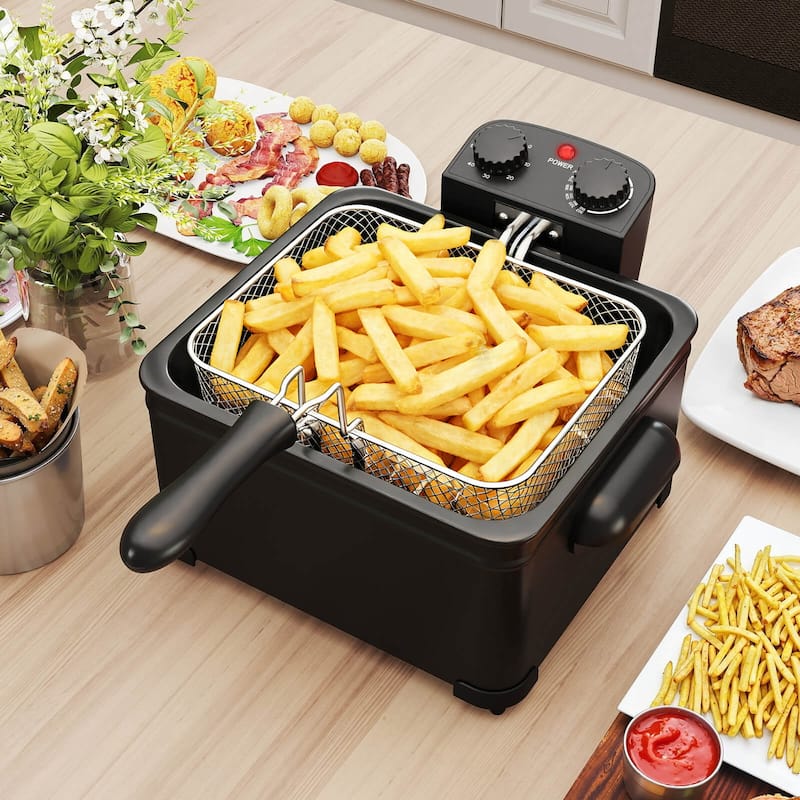 Costway 5 Liter Electric Deep Fryer 1700W Oil Fryer with 3 Detachable