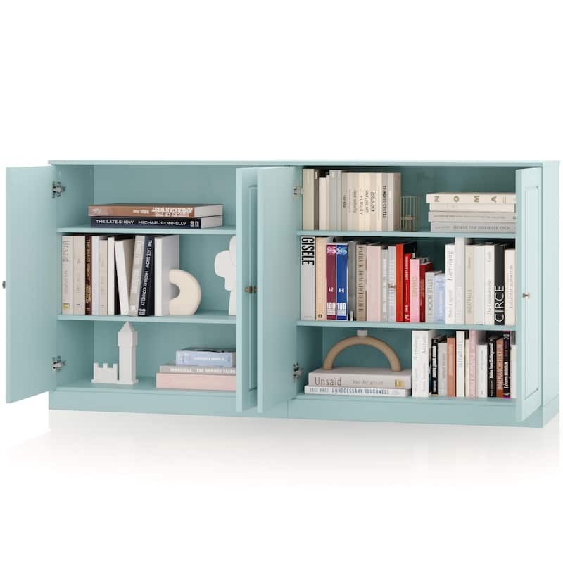 100% Solid Wood Sideboard with Glass or Solid Wood Doors by Palace Imports - 64" x 35.75"