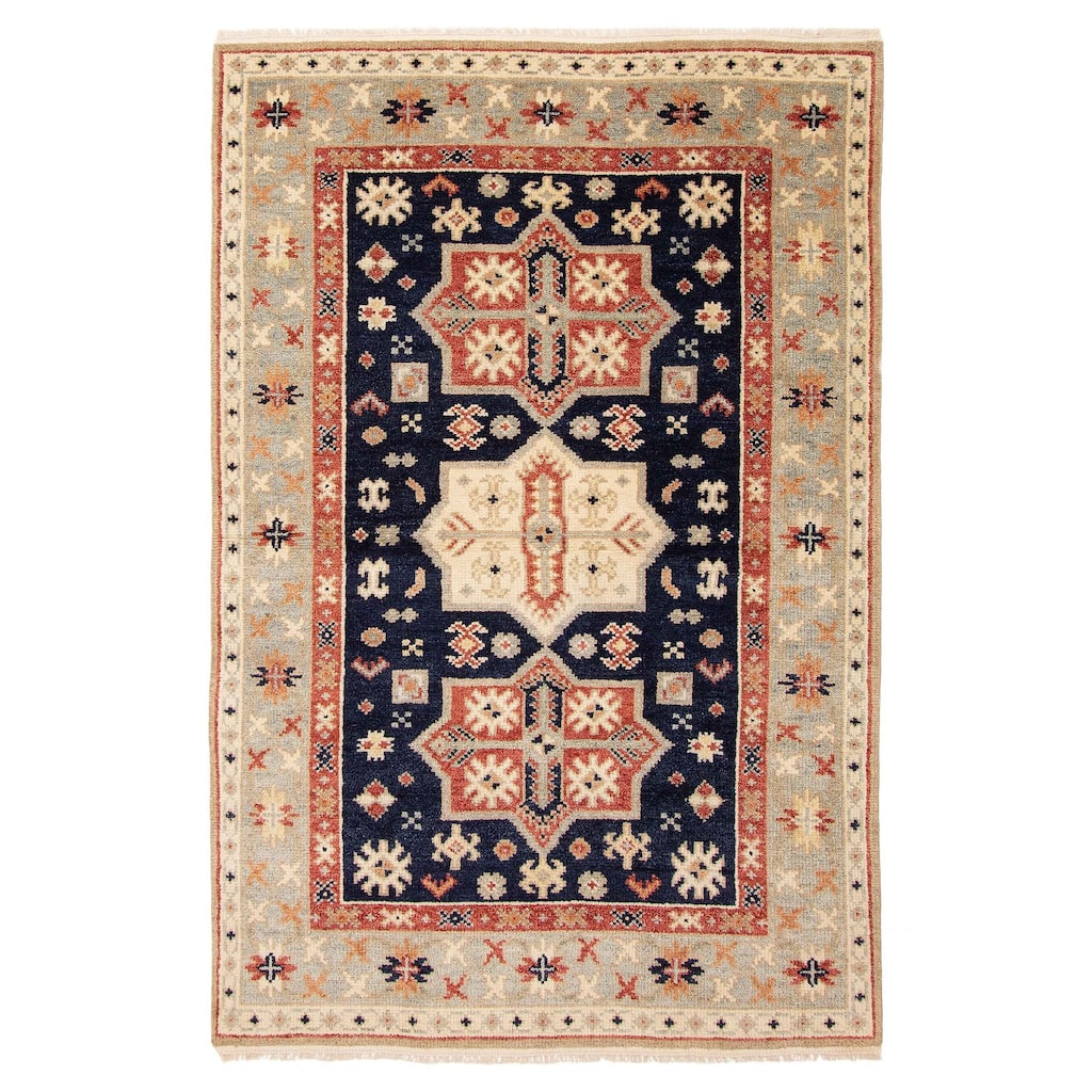 ECARPETGALLERY Hand-knotted Jules Serapi Navy Wool Rug - 5'2 x 7'11
