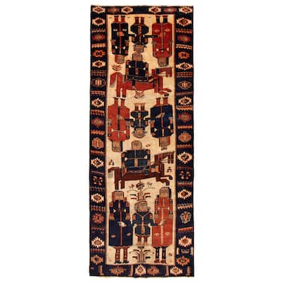 ECARPETGALLERY Hand-knotted Melis Vintage Cream Wool Rug - 4'3 x 11'3