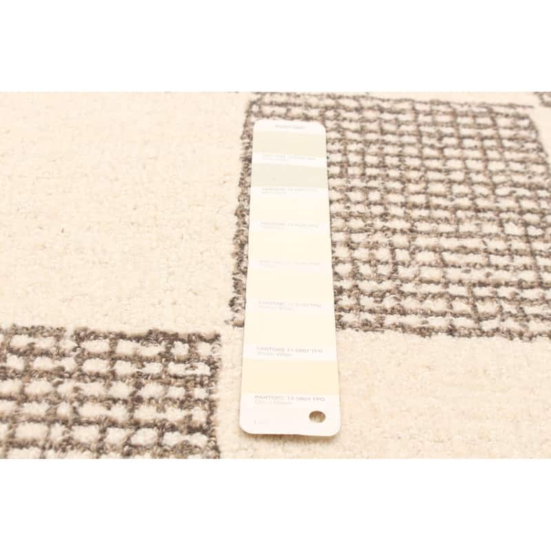 ECARPETGALLERY Hand Tufted Timeless Cream Wool Rug - 5'0 x 7'11