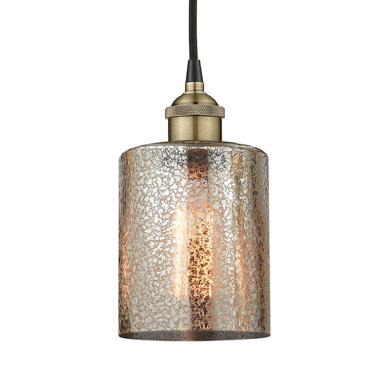 Innovations Lighting 616-1P-10-5 Cobbleskill Pendant Cobbleskill 5" - Black Antique Brass / Mercury