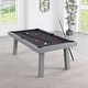 preview thumbnail 46 of 52, Newport Outdoor Patio 7ft Slate Pool Table Dining Set with 2 Benches & Accessories, Cement Finish