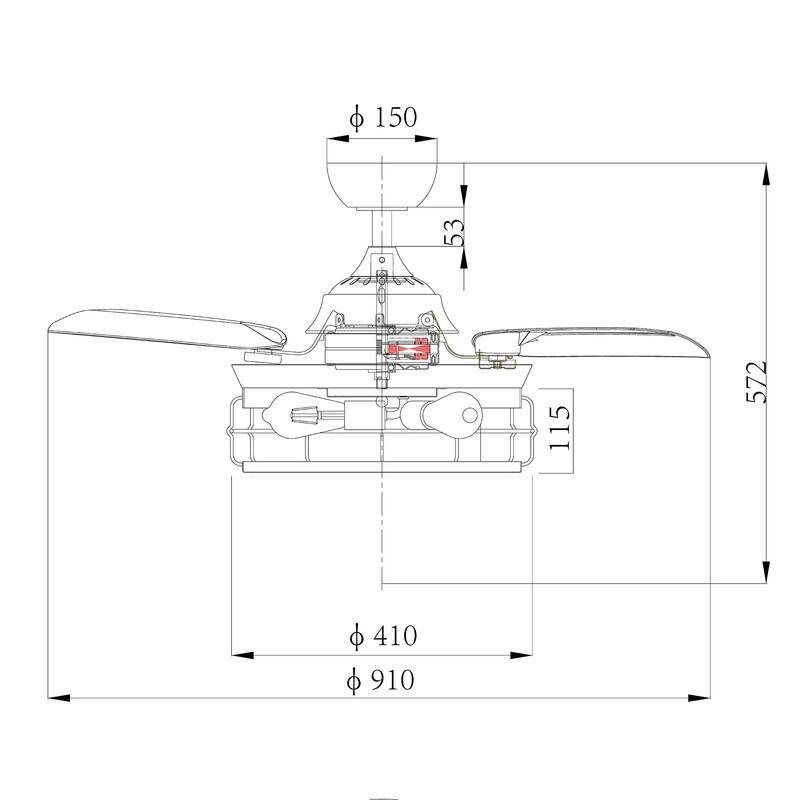 36- inch Ceiling Fan with Light and Remote Control