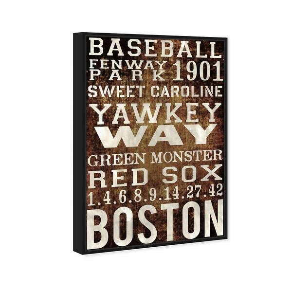 Oliver Gal Boston Red Sox Advertising Wall Art Framed Canvas Print Publications Brown White Overstock 31794414