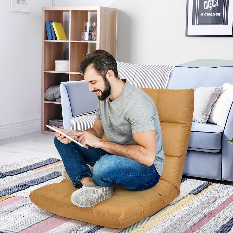 Costway Adjustable 14-Position Floor Chair Folding Lazy Gaming Sofa