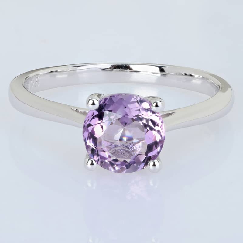 Miadora 1 1/3ct TGW Amethyst Solitaire Ring Sterling Silver