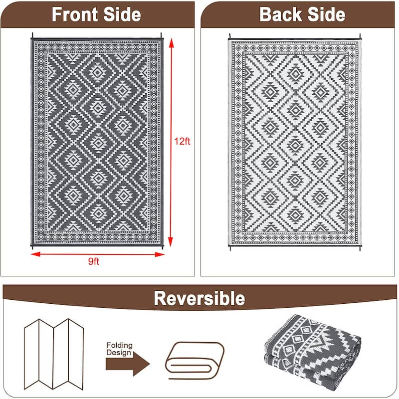 Outdoor Camping Rugs, Reversible Mats, Plastic Straw Rug for Patio