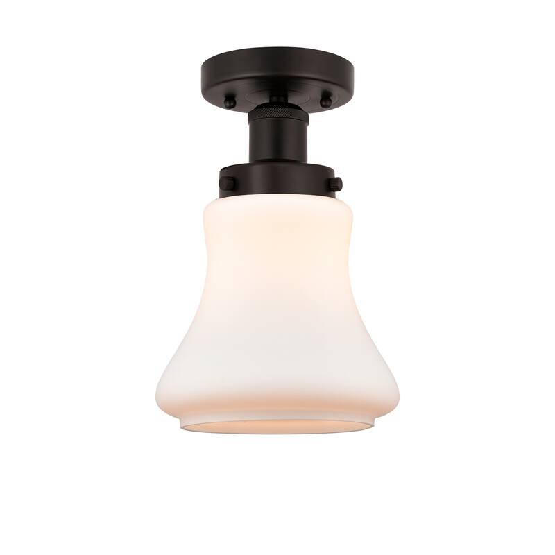 Innovations Lighting Bellmont - 1 Light 7" Semi-Flush Mount - Oil Rubbed Bronze/Matte White