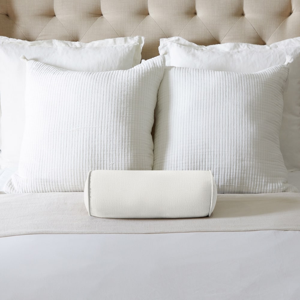 Sorra Home Corded Linen Texture Bolster Pillow