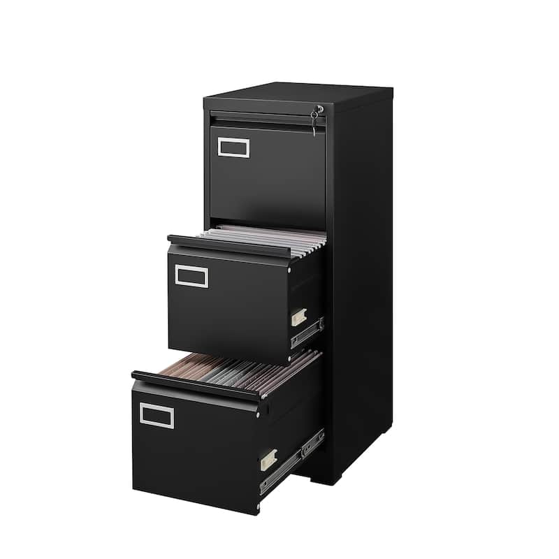 4 Drawer Vertical File Cabinet with Lock,Filing Cabinet, Metal Filing Cabinet Storage Cabinet Letter Size/A4/Legal File
