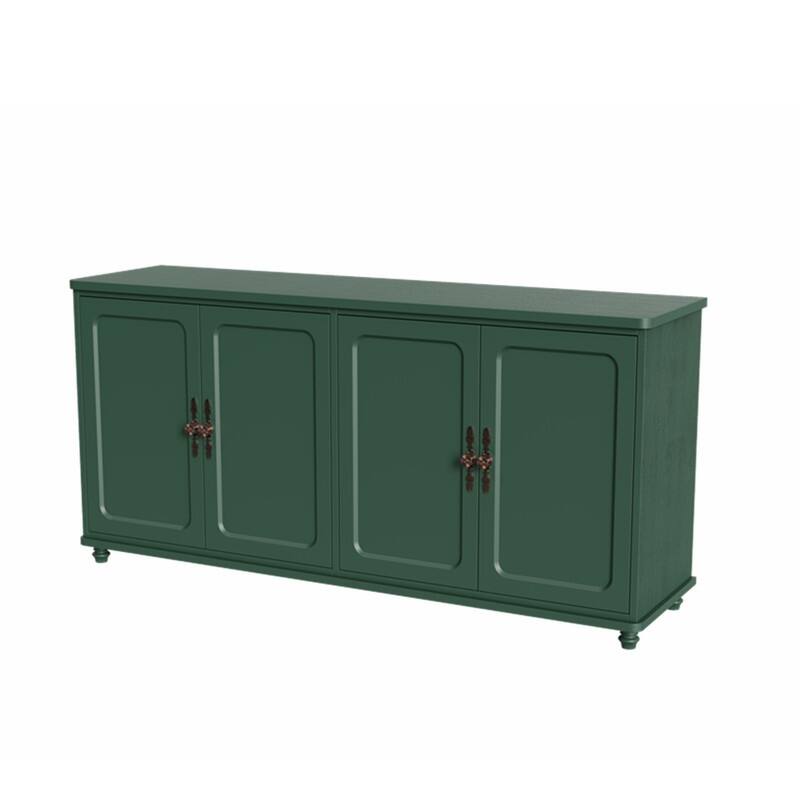 60"W Kitchen Buffet Sideboard Cabinet With Adjustable Shelves, 4 Doors Mid-Century Cupboard Set Of 2