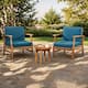 Option Teak Finish+ Blue Cushion