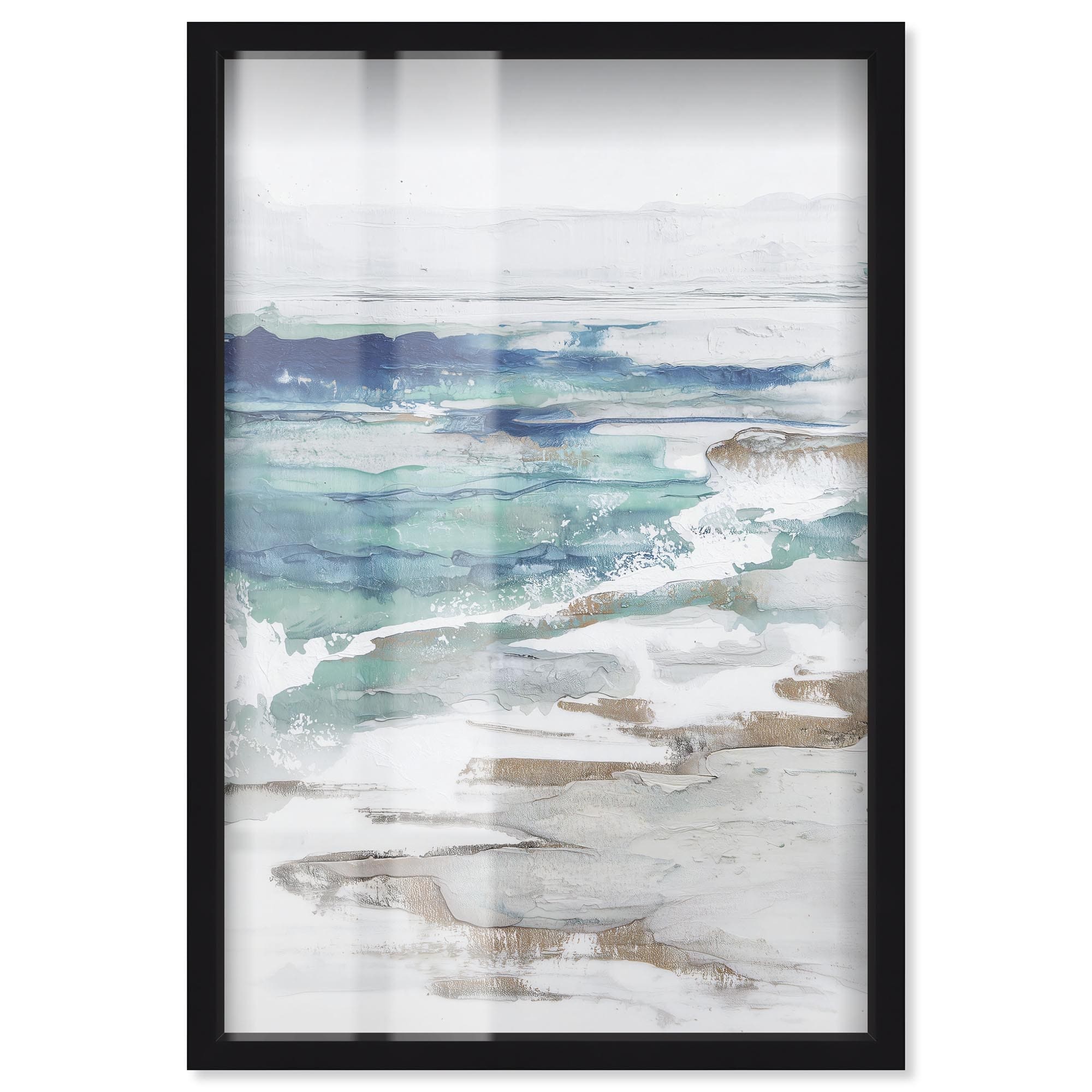 Marine Layers IV Blue Abstract Art Shadowbox Print by Art Remedy
