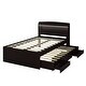 preview thumbnail 22 of 48, Platform Bed with Twin Size Trundle & 2 Drawers, Wooden Storage Bedframe with LED Headboard/Charging Station for Kids Boys Girls