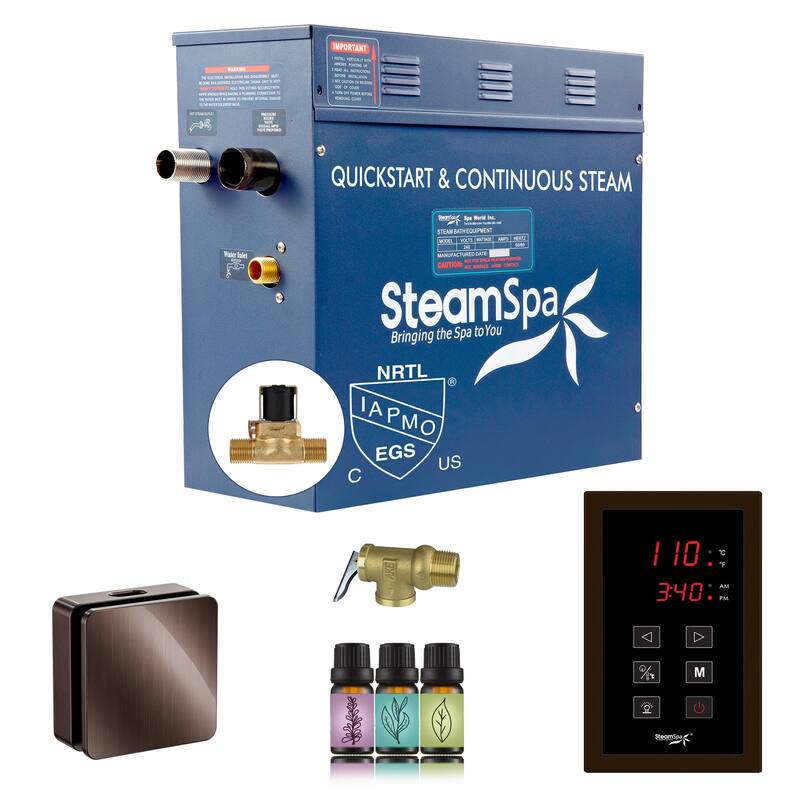 Oasis Series 9000-Watts Steam Generator with Continuous Steam Plus Easy Touch Pad and Auto Drain - Oil Rubbed Bronze