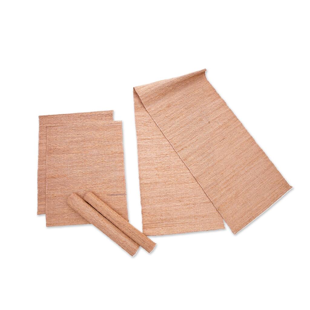 Novica Handmade Natural Flavor Table Runner And Placemats (Set Of 5)