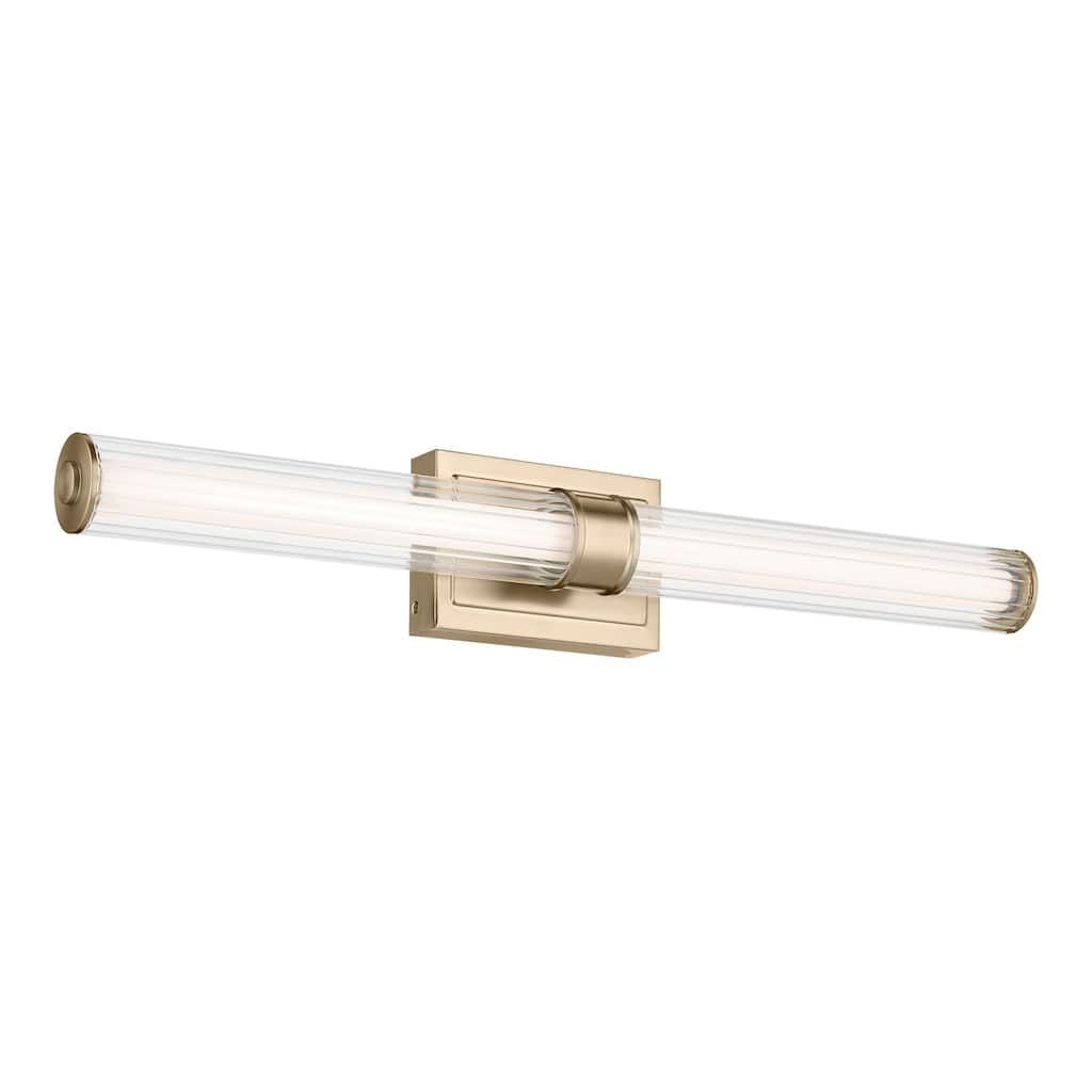 Kichler Lighting Laurene 31" Linear Bath Bar Large LED with Clear Fluted Glass in Champagne Bronze