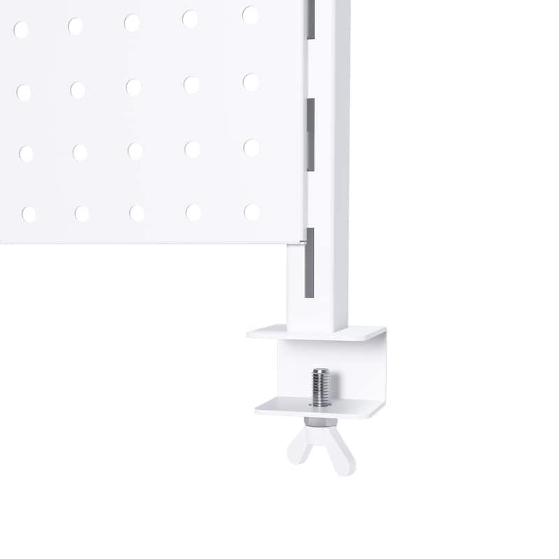 Anmytek Metal Desk Mounted Pegboard Monitor Stand Office Organizer Storage Riser White Modern