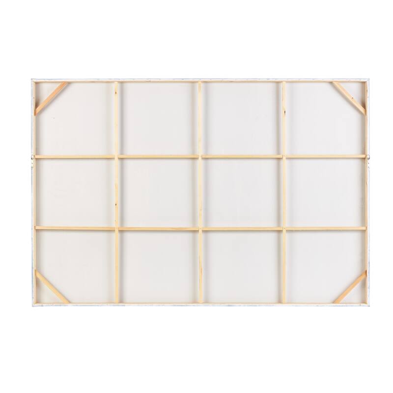 Wood Abstract Wall Art with Silver Details - Light Blue - Roche River Decor