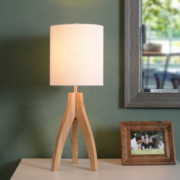Nicole Natural 3-way Wood Tripod Table Lamp. Opens flyout.