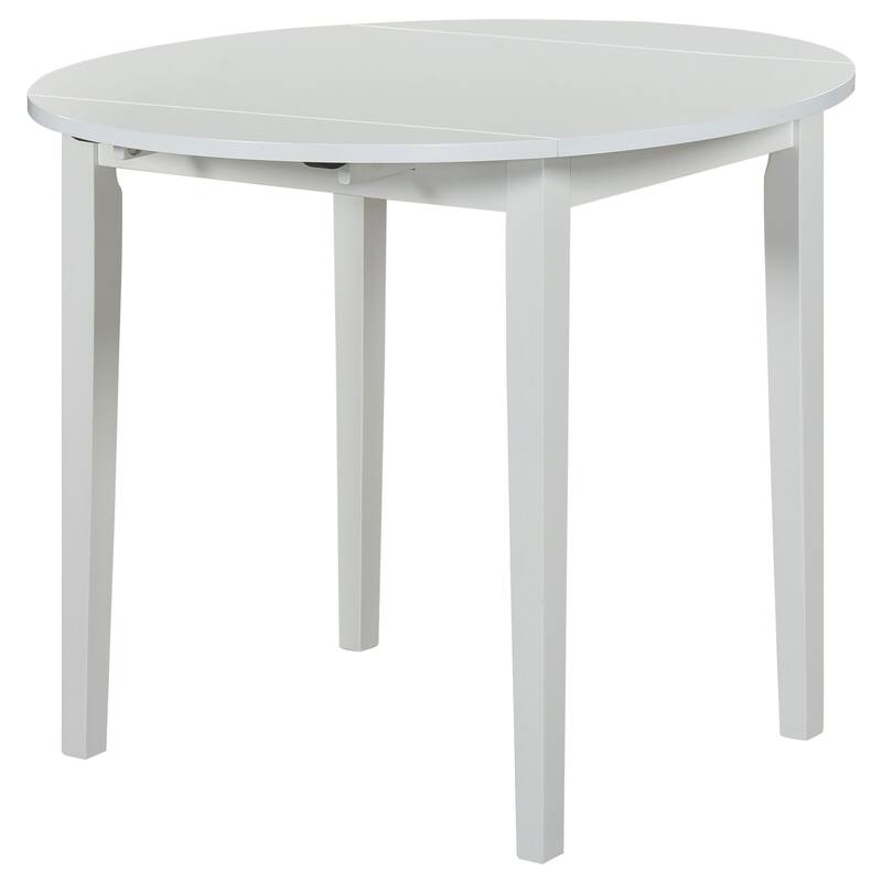 Bucknell 3-piece Round Drop Leaf Dining Table Set White