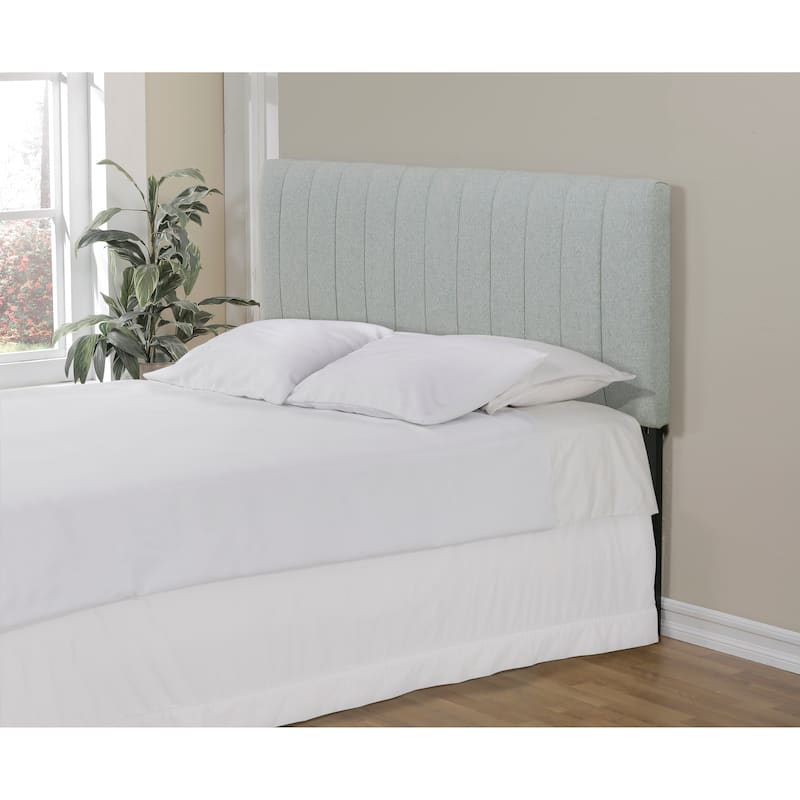 Channel Tufted Upholstered Bedroom Headboard - Light Grey - Queen