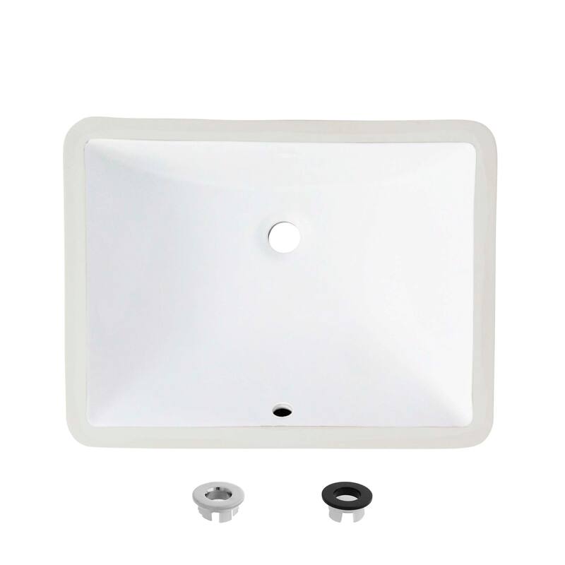 STYLISH Porcelain Rectangular 20 3/4-inches Undermount Ceramic Bathroom Sink with Overflow