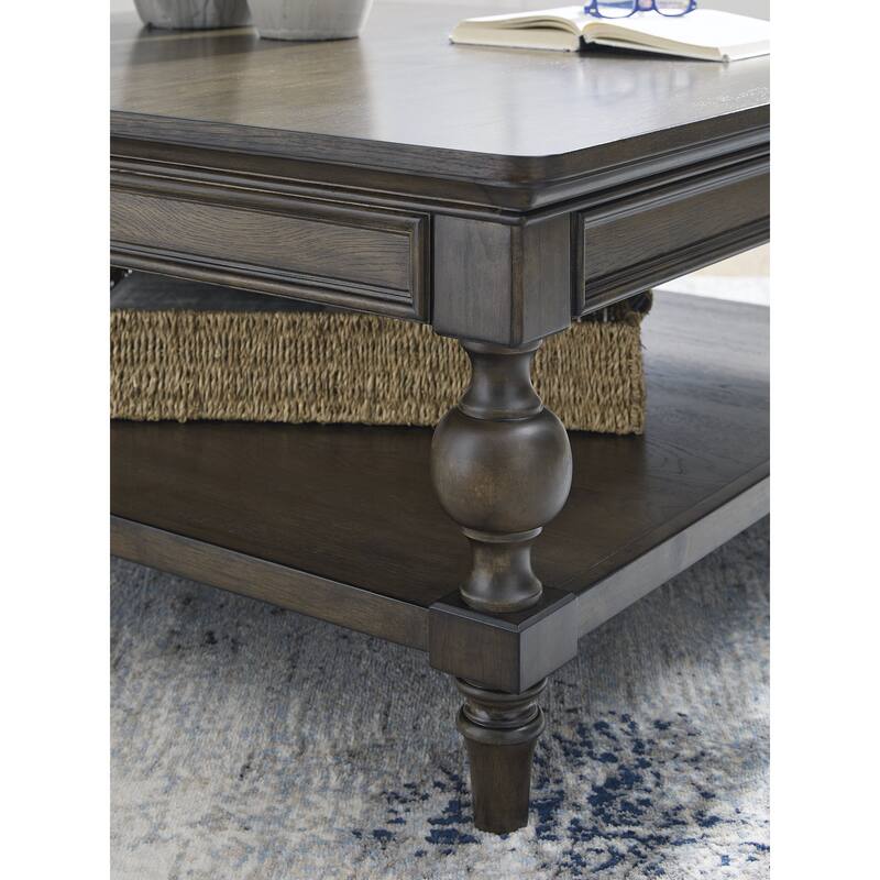 Signature Design by Ashley Veramond Dark Brown Square Cocktail Table - 42" W x 42" D x 18.63" H