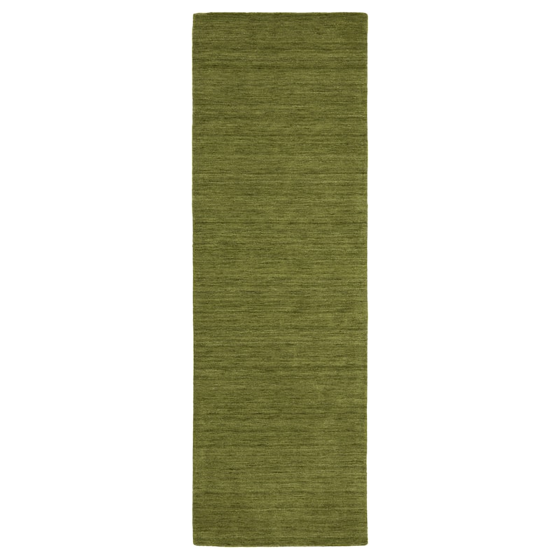 Style Haven Amara Heathered Solid Hand-Crafted Rug - 2'6" x 8' - Olive/Green