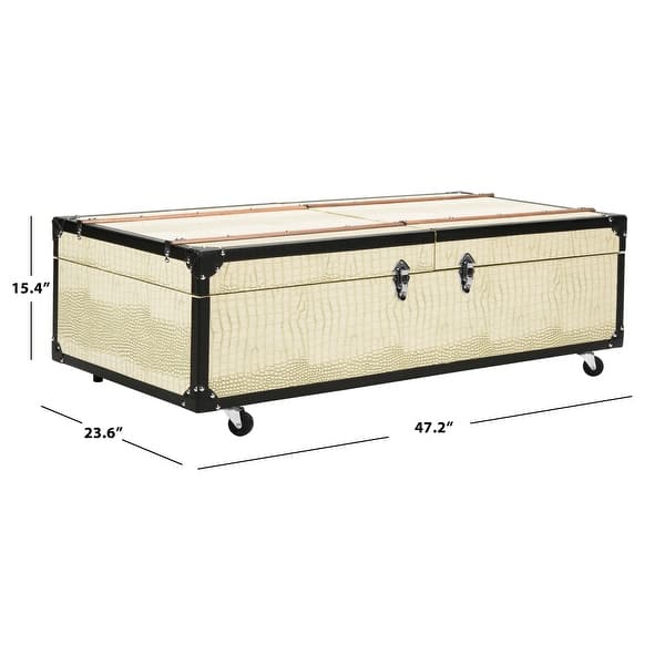 SAFAVIEH Zoe Coffee Table Storage Trunk with Wine Rack 47.2" x 23.6