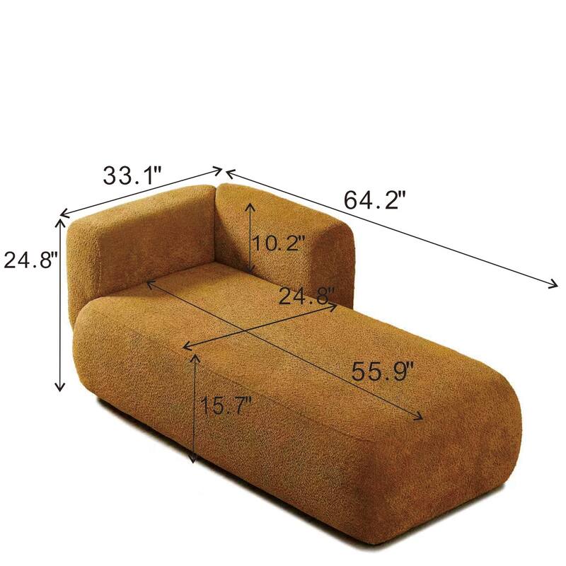 Modern Upholstered Chaise Lounge Chair, Indoor Relaxation Sofa for Living Room or Bedroom