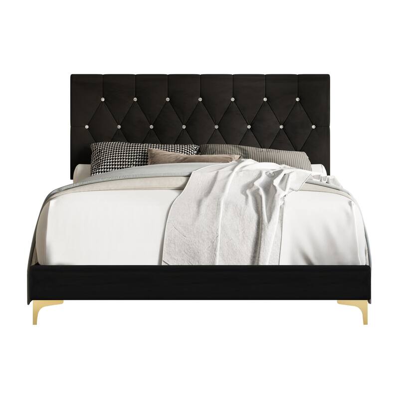 Pierre Upholstered Panel Bed with Storage Bench
