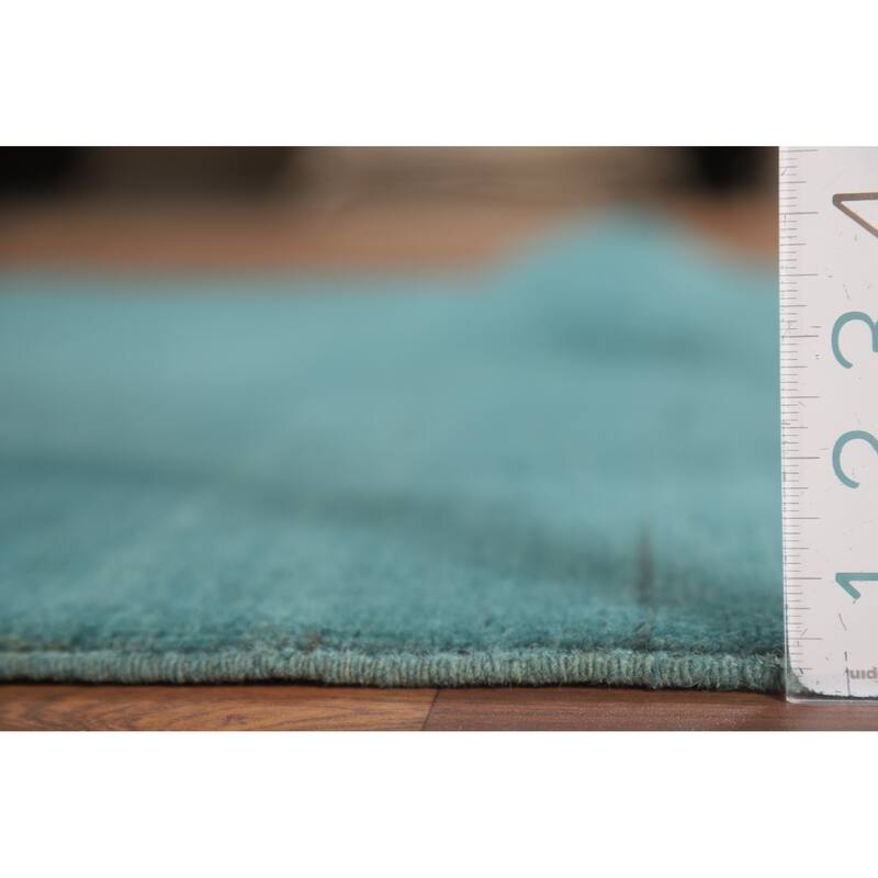 Turquoise Blue Modern Gabbeh Oriental Area Rug Handmade Wool Carpet - 5'1" x 6'6"