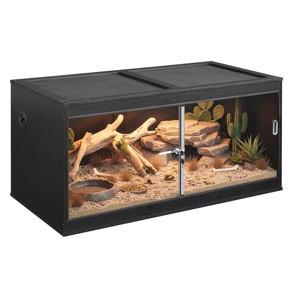 50 Gallon Reptile Tank, Front Opening Reptile Enclosure Terrarium for Bearded Dragon Lizards - 50 gallon