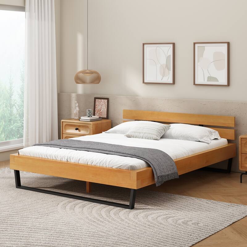 PINE WOOD BED FRAME QUEEN size