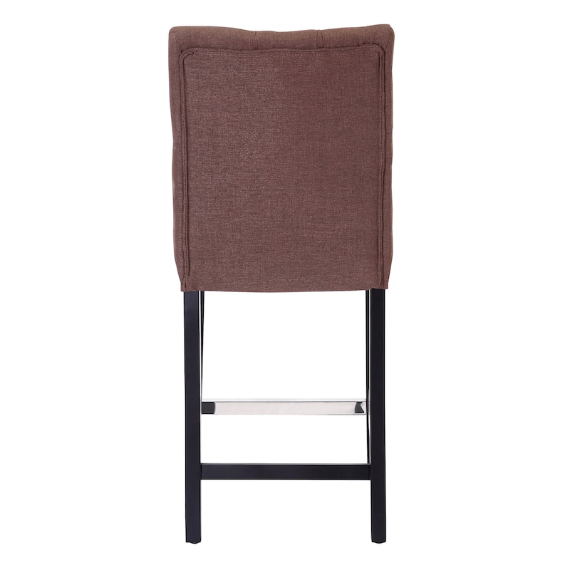 Carter 24" Classic Button Tufted Counter Stool Black Finished Legs